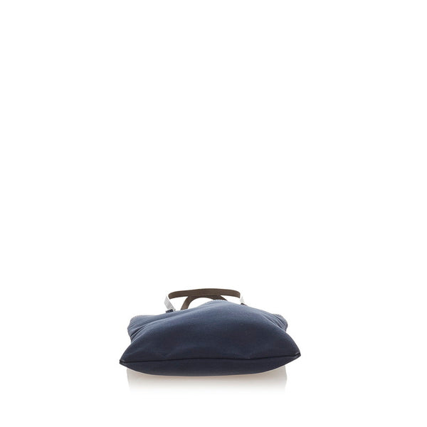 フェンディ トートバッグ ネイビー ブラック キャンバス レザー レディース FENDI 【中古】