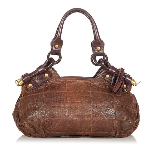 サルヴァトーレフェラガモ ガンチーニ ハンドバッグ ブラウン レザー レディース Salvatore Ferragamo 【中古】