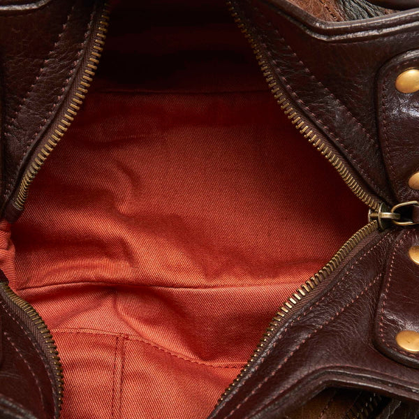 サルヴァトーレフェラガモ ガンチーニ ハンドバッグ ブラウン レザー レディース Salvatore Ferragamo 【中古】