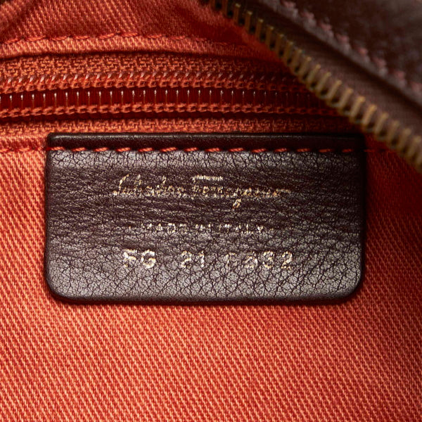 サルヴァトーレフェラガモ ガンチーニ ハンドバッグ ブラウン レザー レディース Salvatore Ferragamo 【中古】