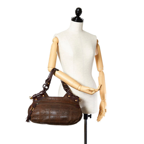 サルヴァトーレフェラガモ ガンチーニ ハンドバッグ ブラウン レザー レディース Salvatore Ferragamo 【中古】