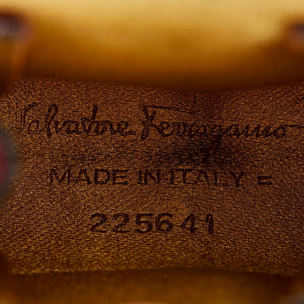 サルヴァトーレフェラガモ ガンチーニ  キーホルダー 225641 ボルドー ゴールド レザー レディース Salvatore Ferragamo 【中古】