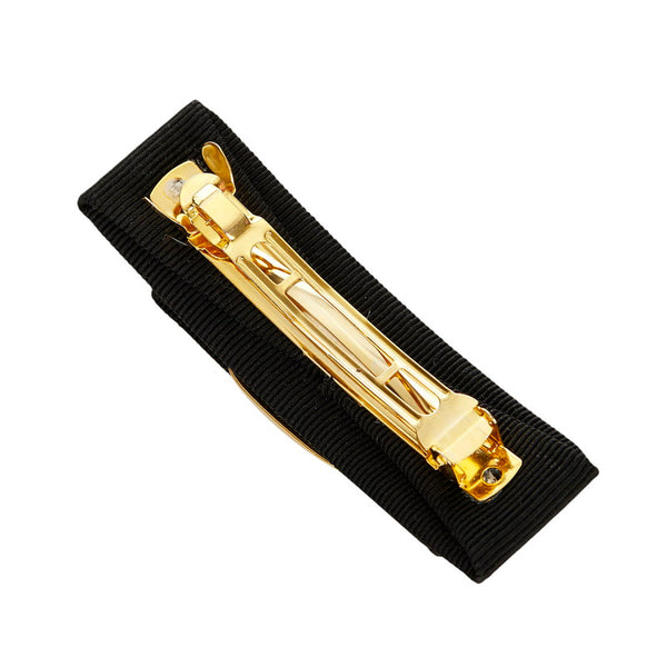 サルヴァトーレフェラガモ ブラック コットン メッキ ヴァラリボン バレッタ レディース Salvatore Ferragamo 【中古】