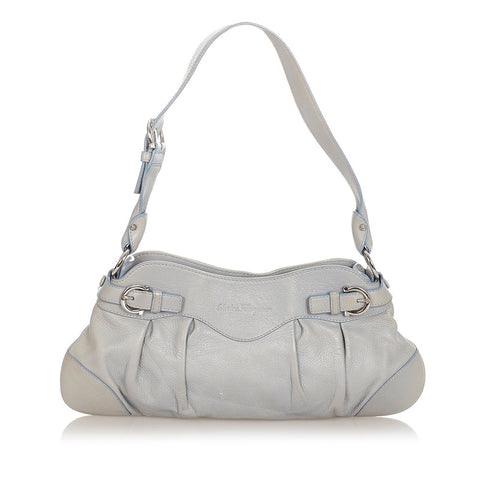 サルヴァトーレフェラガモ ガンチーニ EE-21 5839 ライトブルー レザー ショルダーバッグ レディース Salvatore Ferragamo 【中古】