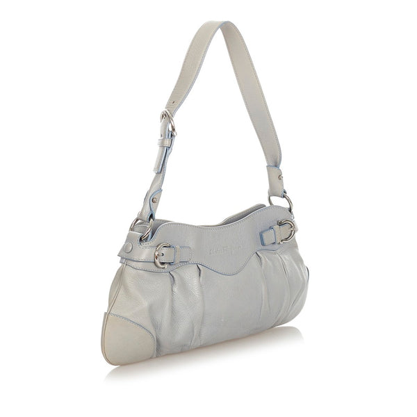 サルヴァトーレフェラガモ ガンチーニ EE-21 5839 ライトブルー レザー ショルダーバッグ レディース Salvatore Ferragamo 【中古】