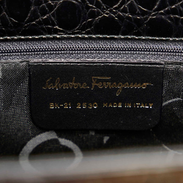 サルヴァトーレフェラガモ ヴァラ トートバッグ　2145 BK-21 2530 ブラック 本革 ショルダーバッグ レディース Salvatore Ferragamo 【中古】