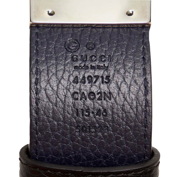 グッチ GG 449715 ブラック シルバー レザー ベルト メンズ GUCCI 【中古】
