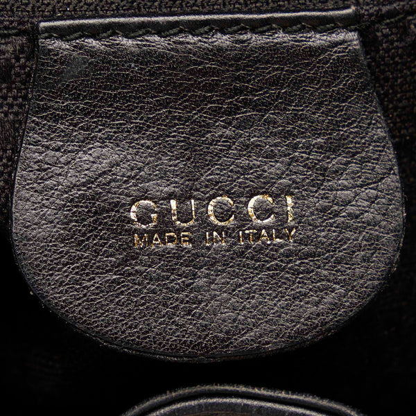 グッチ バンブー 0031705 ブラック レザー リュック バックパック レディース GUCCI 【中古】
