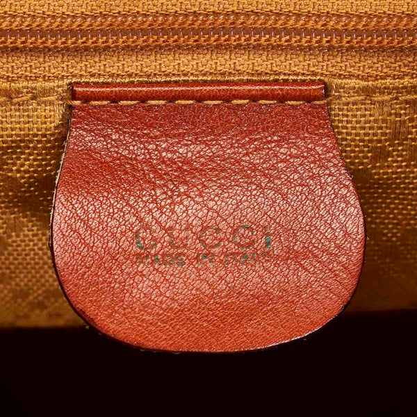 グッチ バンブー 0032058 ブラウン レザー リュック バックパック レディース GUCCI 【中古】