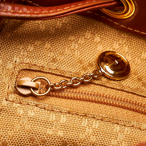 グッチ バンブー 0032058 ブラウン レザー リュック バックパック レディース GUCCI 【中古】