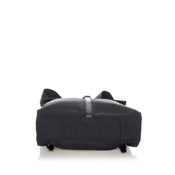 グッチ  003 0236 ブラック ナイロン レザー リュック バッグパック レディース GUCCI 【中古】