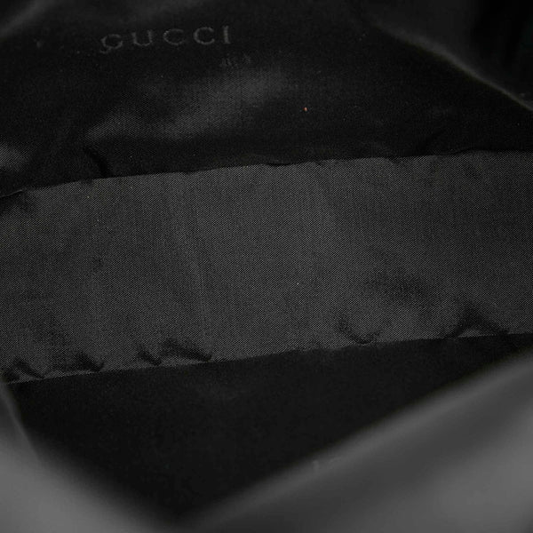 グッチ  003 0236 ブラック ナイロン レザー リュック バッグパック レディース GUCCI 【中古】