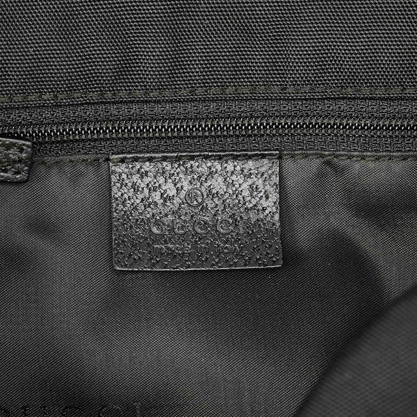 グッチ  003 0236 ブラック ナイロン レザー リュック バッグパック レディース GUCCI 【中古】