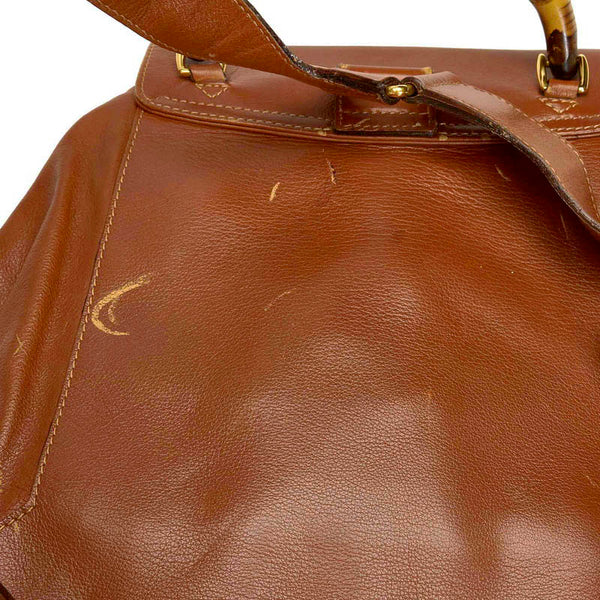 グッチ バンブー リュック バックパック 003 2058 ブラウン レザー レディース GUCCI 【中古】