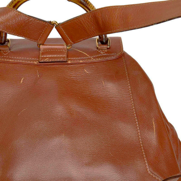 グッチ バンブー リュック バックパック 003 2058 ブラウン レザー レディース GUCCI 【中古】