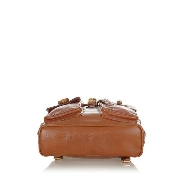 グッチ バンブー リュック バックパック 003 2058 ブラウン レザー レディース GUCCI 【中古】