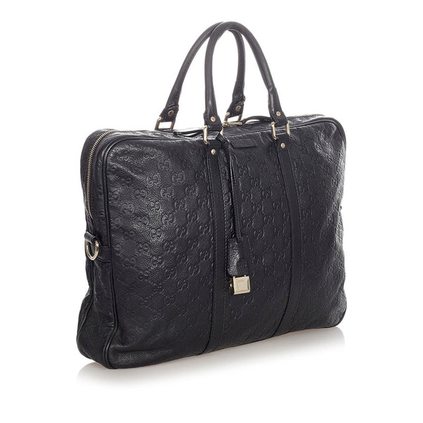 グッチ グッチシマ 201480 ブラック レザー ビジネスバッグ メンズ GUCCI 【中古】