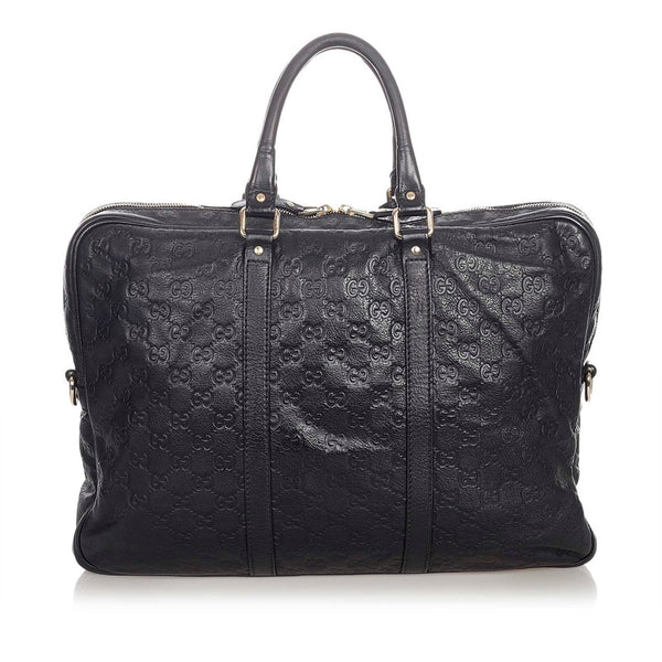 グッチ グッチシマ 201480 ブラック レザー ビジネスバッグ メンズ GUCCI 【中古】