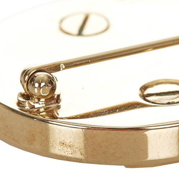 グッチ ブラック プラスチック メタル クレスト ブローチ レディース GUCCI 【中古】