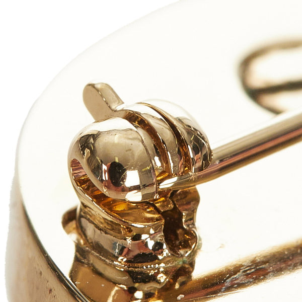 グッチ ブラック プラスチック メタル クレスト ブローチ レディース GUCCI 【中古】