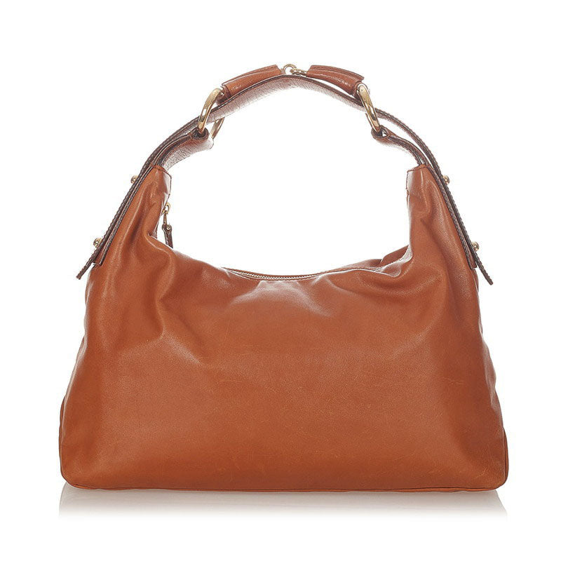 グッチ ホースビット 115867 キャメル レザー ワンショルダー レディース GUCCI 【中古】