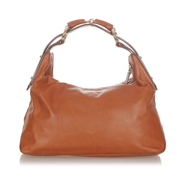 グッチ ホースビット 115867 キャメル レザー ワンショルダー レディース GUCCI 【中古】