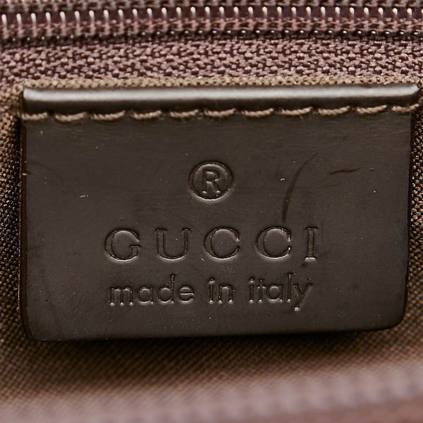 グッチ バンブー GG ブラウン ブラック ナイロン レザー ハンドバッグ レディース GUCCI 【中古】