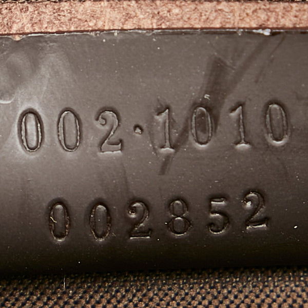 グッチ バンブー GG ブラウン ブラック ナイロン レザー ハンドバッグ レディース GUCCI 【中古】