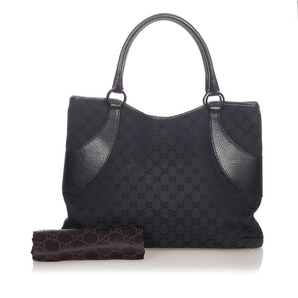 グッチ GGキャンバス 113016 ブラック キャンバス レザー ショルダーバッグ レディース GUCCI 【中古】