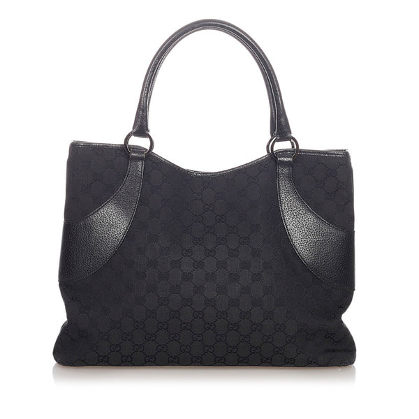 グッチ GGキャンバス 113016 ブラック キャンバス レザー ショルダーバッグ レディース GUCCI 【中古】