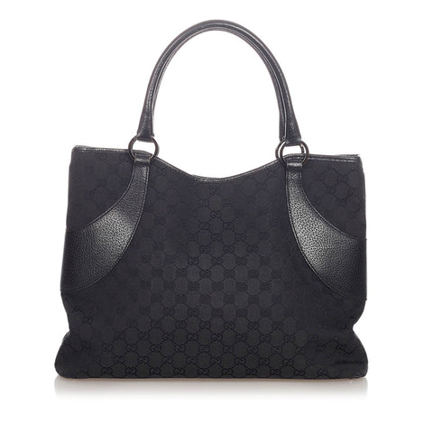 グッチ GGキャンバス 113016 ブラック キャンバス レザー ショルダーバッグ レディース GUCCI 【中古】