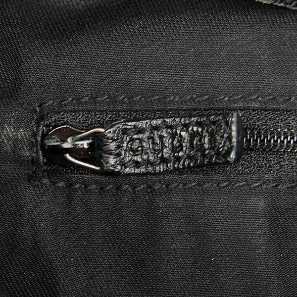 グッチ GGキャンバス 113016 ブラック キャンバス レザー ショルダーバッグ レディース GUCCI 【中古】