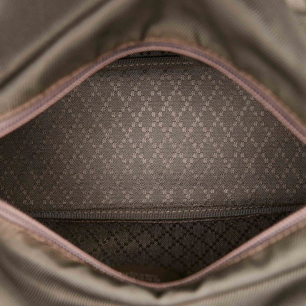 グッチ バンブー 000 1014 ブラウン ナイロン エナメル ハンドバッグ レディース GUCCI 【中古】