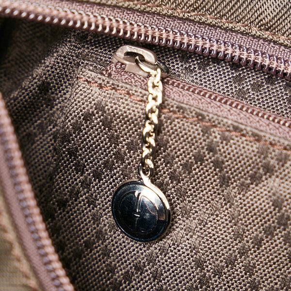 グッチ バンブー 000 1014 ブラウン ナイロン エナメル ハンドバッグ レディース GUCCI 【中古】