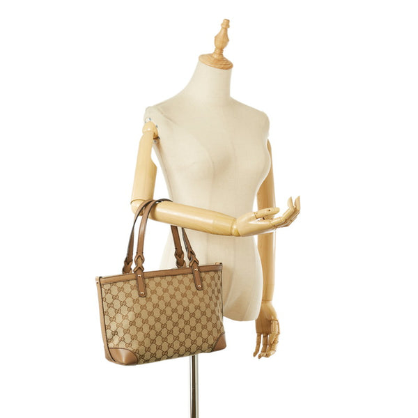 グッチ GGキャンバス 269878 ベージュ ブラウン キャンバス ハンドバッグ レディース GUCCI 【中古】