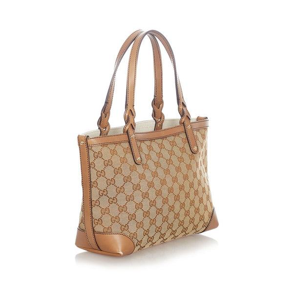 グッチ GGキャンバス 269878 ベージュ ブラウン キャンバス ハンドバッグ レディース GUCCI 【中古】