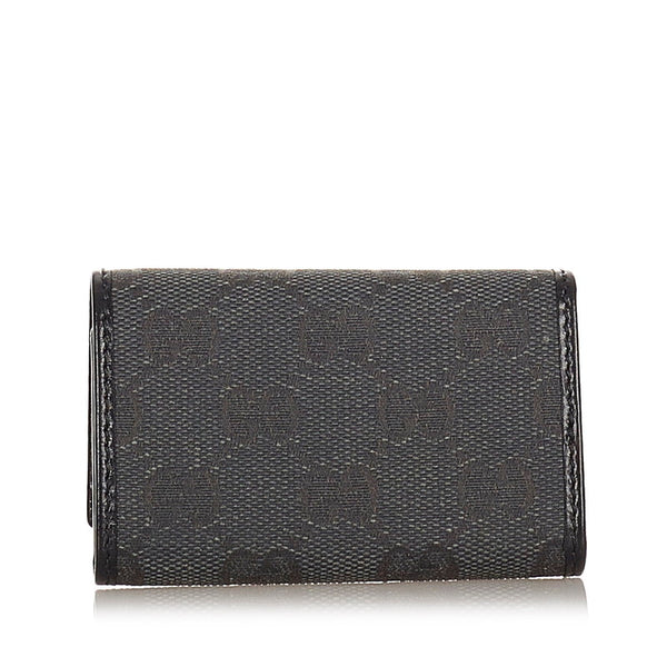 グッチ GGキャンバス キーケース 224118 チャコールグレー キャンバス レザー レディース GUCCI 【中古】