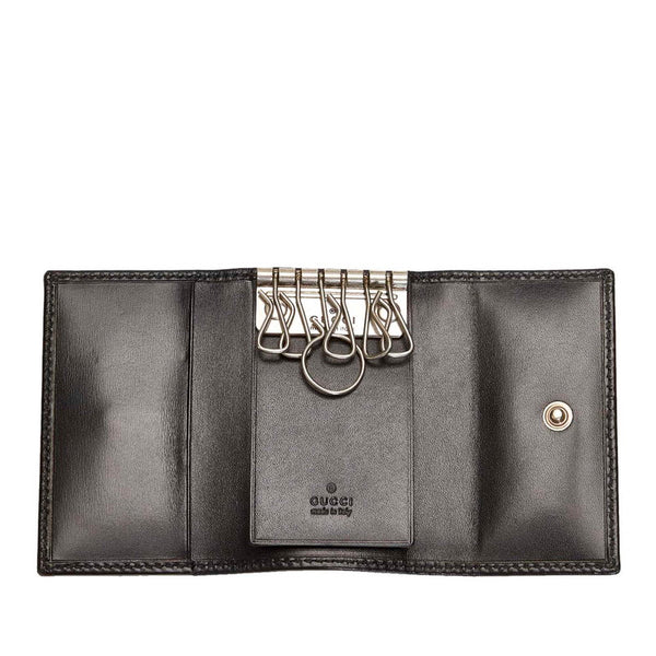 グッチ GGキャンバス キーケース 224118 チャコールグレー キャンバス レザー レディース GUCCI 【中古】