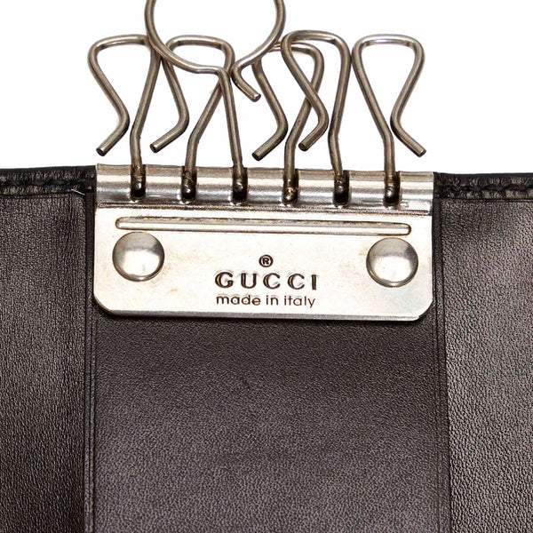 グッチ GGキャンバス キーケース 224118 チャコールグレー キャンバス レザー レディース GUCCI 【中古】