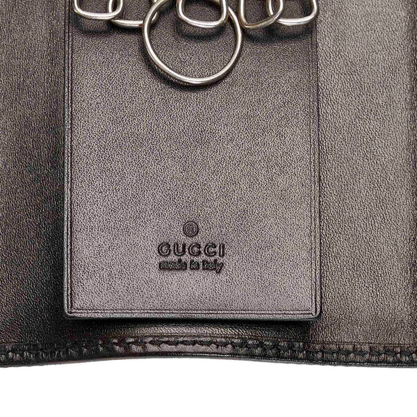 グッチ GGキャンバス キーケース 224118 チャコールグレー キャンバス レザー レディース GUCCI 【中古】