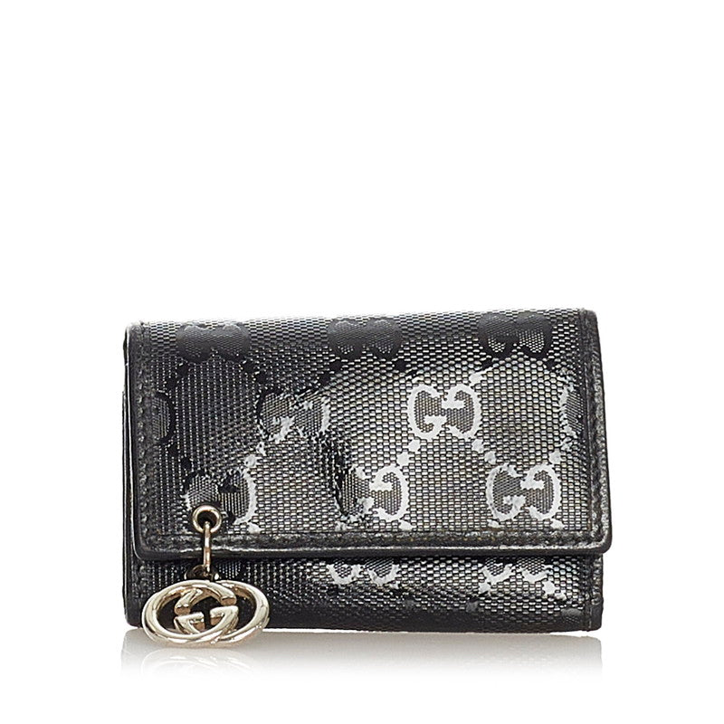 グッチ インプリメ GGピアス 212111 ブラック レザー PVC キーケース レディース GUCCI 【中古】