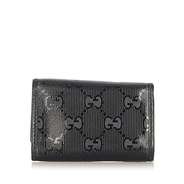 グッチ インプリメ GGピアス 212111 ブラック レザー PVC キーケース レディース GUCCI 【中古】