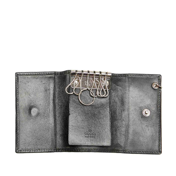 グッチ インプリメ GGピアス 212111 ブラック レザー PVC キーケース レディース GUCCI 【中古】