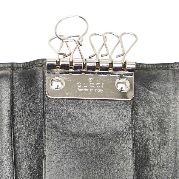 グッチ インプリメ GGピアス 212111 ブラック レザー PVC キーケース レディース GUCCI 【中古】