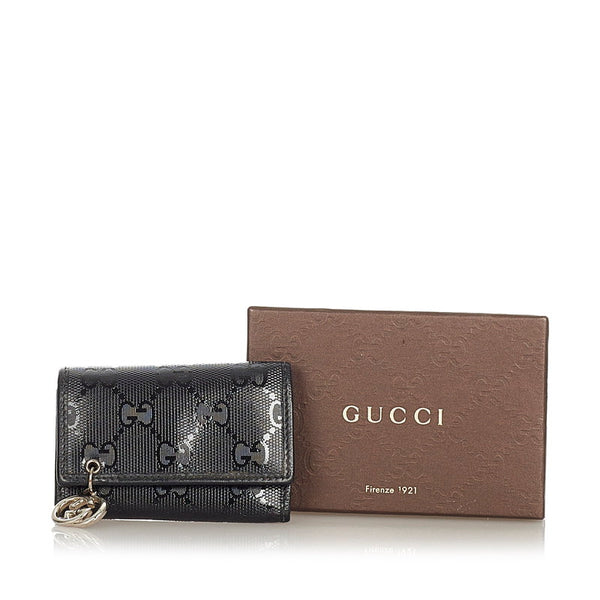 グッチ インプリメ GGピアス 212111 ブラック レザー PVC キーケース レディース GUCCI 【中古】