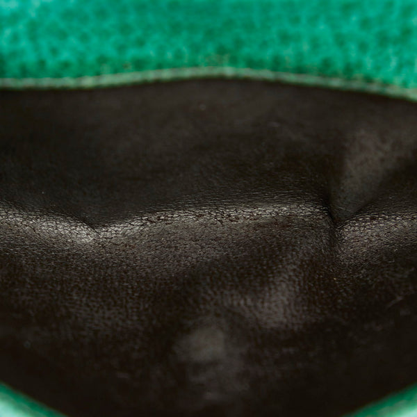 グッチ GGキャンバス 二つ折り財布 115090 ベージュ グリーン キャンバス レザー レディース GUCCI 【中古】