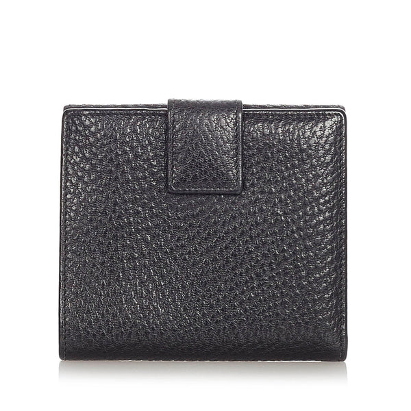 グッチ ホースビット 二つ折り財布 138029 ブラック シルバー カーフ メンズ GUCCI 【中古】