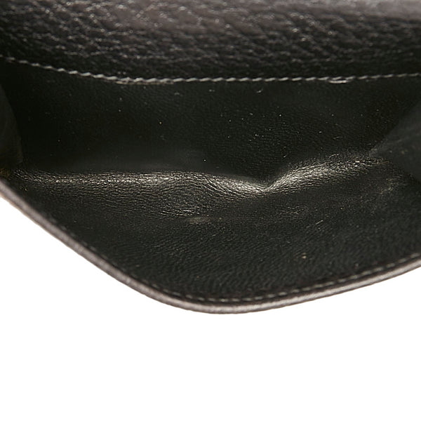 グッチ ホースビット 二つ折り財布 138029 ブラック シルバー カーフ メンズ GUCCI 【中古】