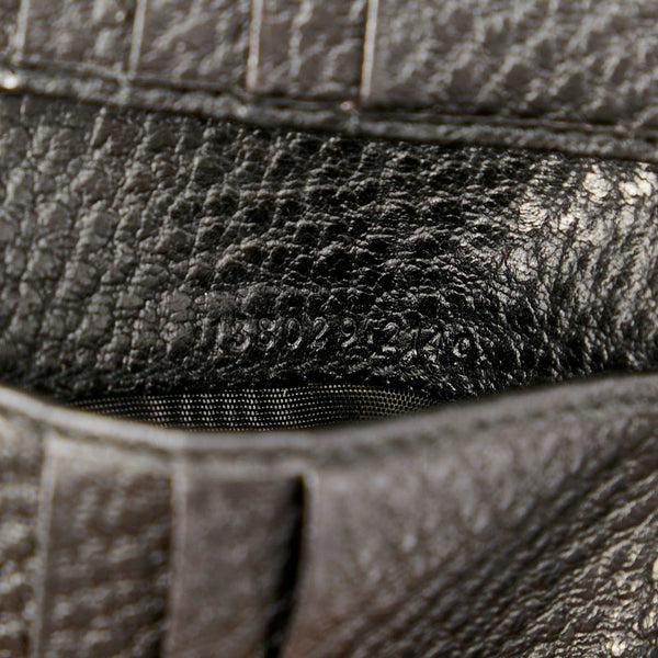 グッチ ホースビット 二つ折り財布 138029 ブラック シルバー カーフ メンズ GUCCI 【中古】