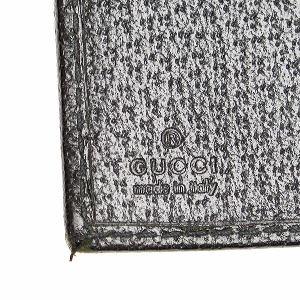 グッチ GGキャンバス 115241 ブラック シルバー キャンバス レザー 手帳カバー メンズ GUCCI 【中古】